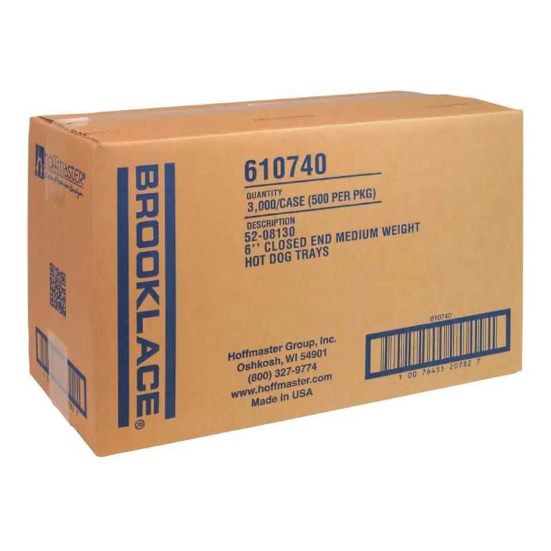 Hot Dog Food Tray Base 6 IN Paper White Fluted 3000/Case