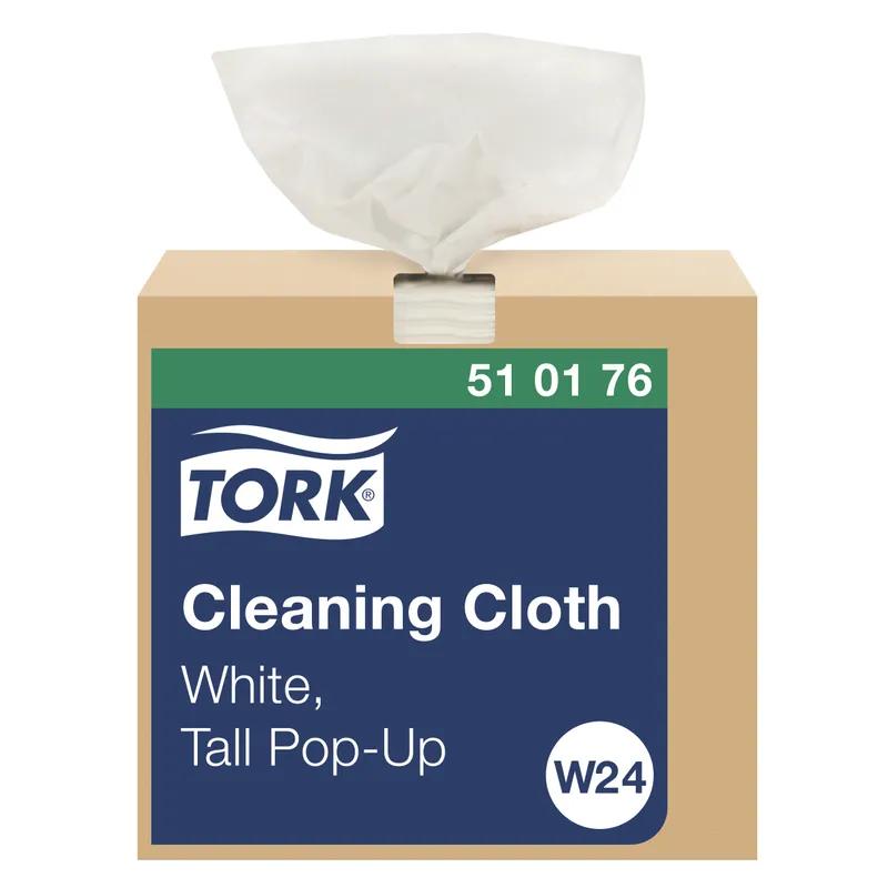 Tork Cleaning Cloth 16.125X8.27 IN Non-Woven Polyester Fiber White Interfold Pop-Up Box 100 Count/Pack 10 Packs/Case
