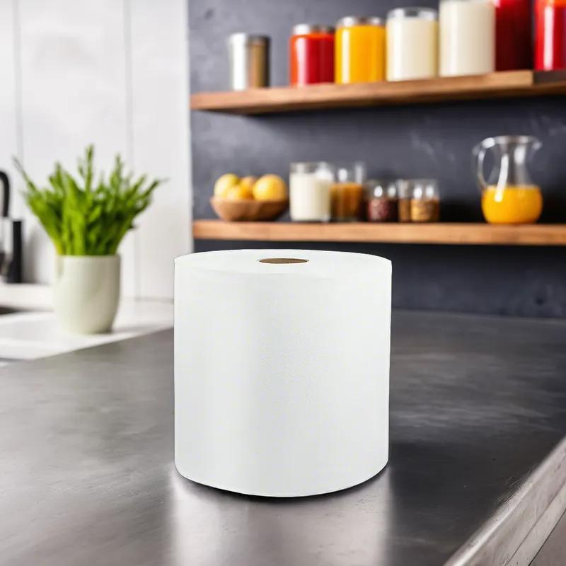 Livi® VPG Roll Paper Towel 8IN X600FT 1PLY White Embossed Hardwound 6/Case