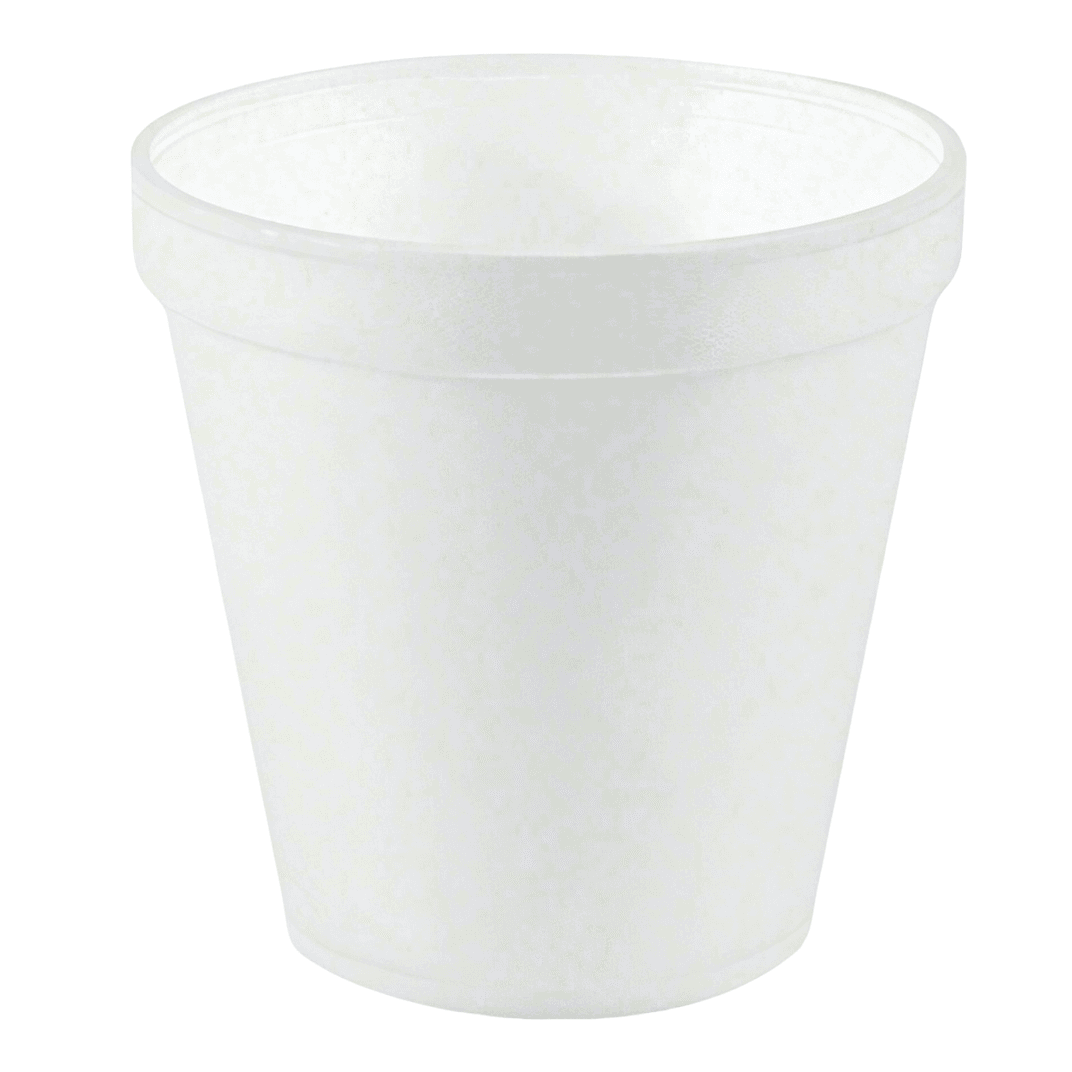 Food Container Base 16 OZ Polystyrene Foam White Round Squat 500/Case