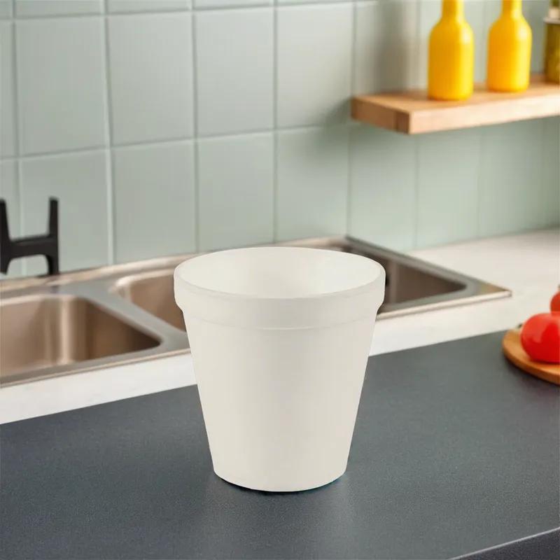 Food Container Base 16 OZ Polystyrene Foam White Round Squat 500/Case