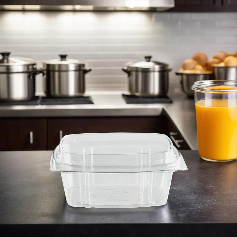 resq® SelloPlus® Deli Container Base & Lid Combo 12 OZ Clear Square Medium 200/Case