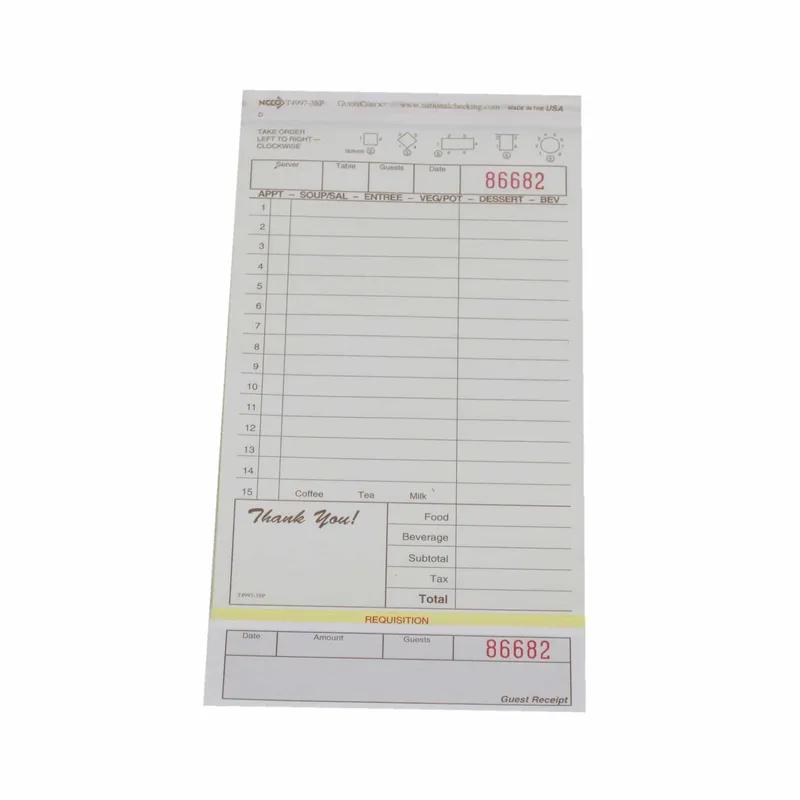 Guest Check 4.25X8.5 IN 3-Point Loose Carbonless 2000 Count/Case 2 Cases/Pallet