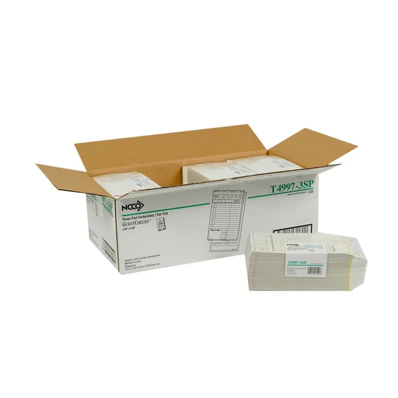 Guest Check 4.25X8.5 IN 3-Point Loose Carbonless 2000 Count/Case 2 Cases/Pallet