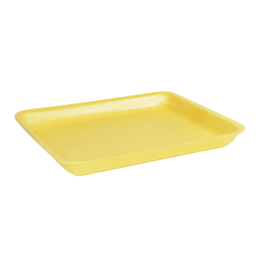 10S Meat Tray 1 Compartment Polystyrene Foam Yellow 500/Case