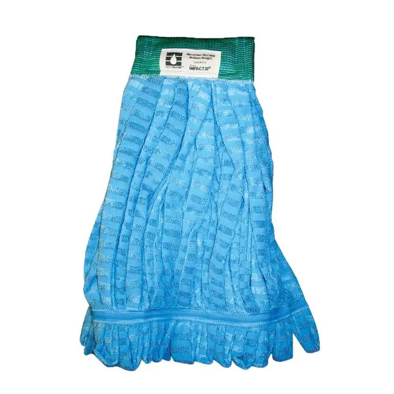 Wet Mop Medium (MED) Blue Microfiber Tube Heavy Duty Mesh Headband 1/Each