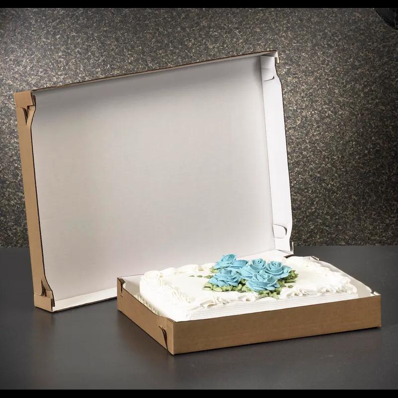 Bakery Tray 27X18X2.5 IN Corrugated Cardboard Slotted 2-Piece 50/Bundle