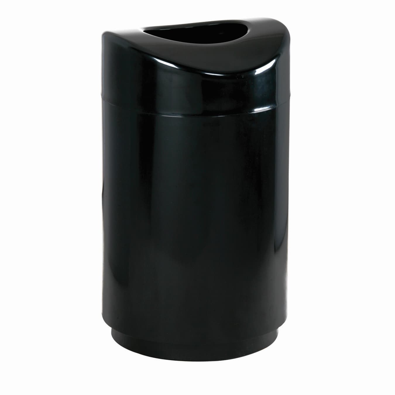 Eclipse Trash Can 20X20X33.50 IN 30 GAL Black Metal With Open Lid Open Top 1/Each