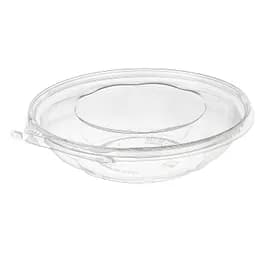 Safe-T-Fresh® Bowl & Lid Combo With Dome Lid 48 OZ RPET Clear Round Shallow Hinged 100/Case