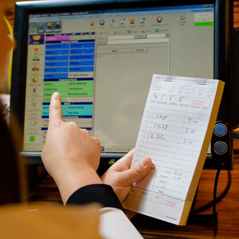 Guest Check 4.25X7.75 IN Tan Carbonless Medium-Wide Booked 2-Part 50 Sheets/Pack 40 Packs/Case 2000 Count/Case