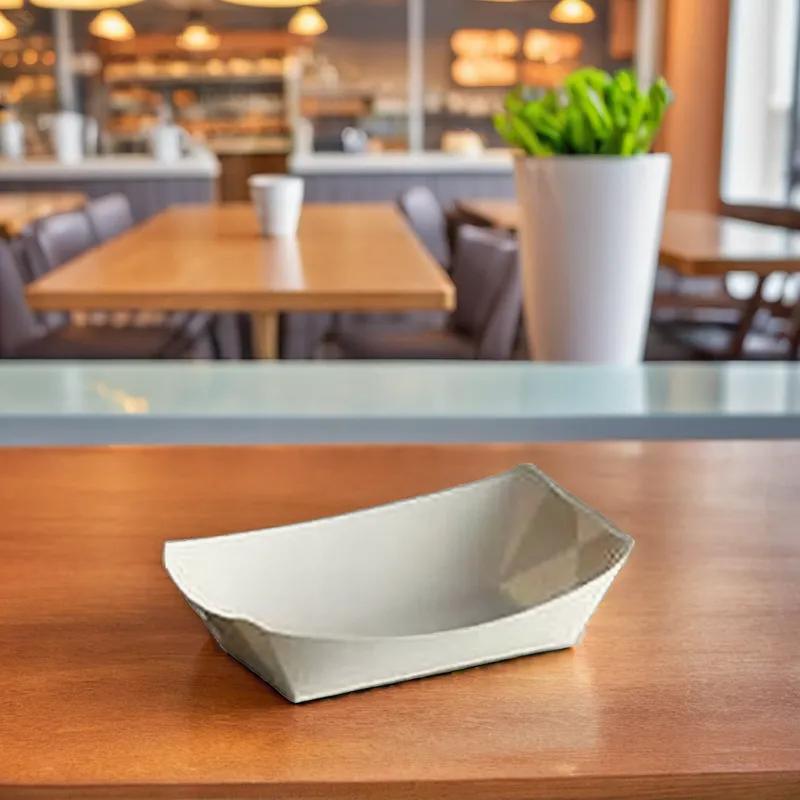 Food Tray 0.5 LB Paper White Rectangle 1000/Case