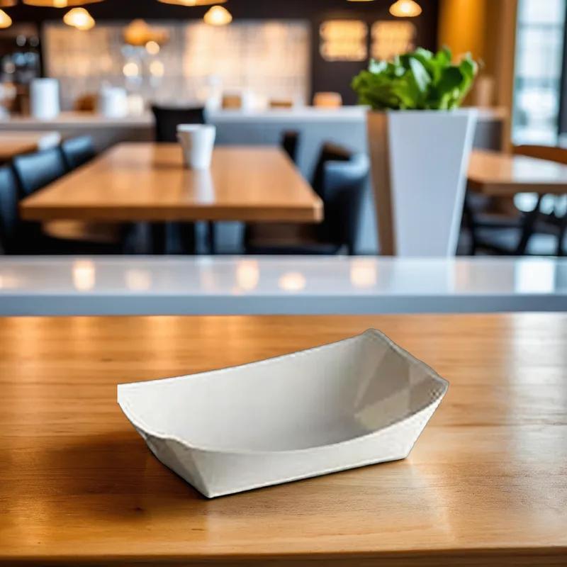 Food Tray 0.5 LB Paper White Rectangle 1000/Case