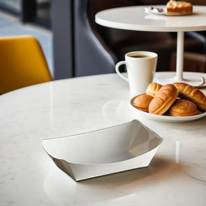 Food Tray 0.5 LB Paper White Rectangle 1000/Case