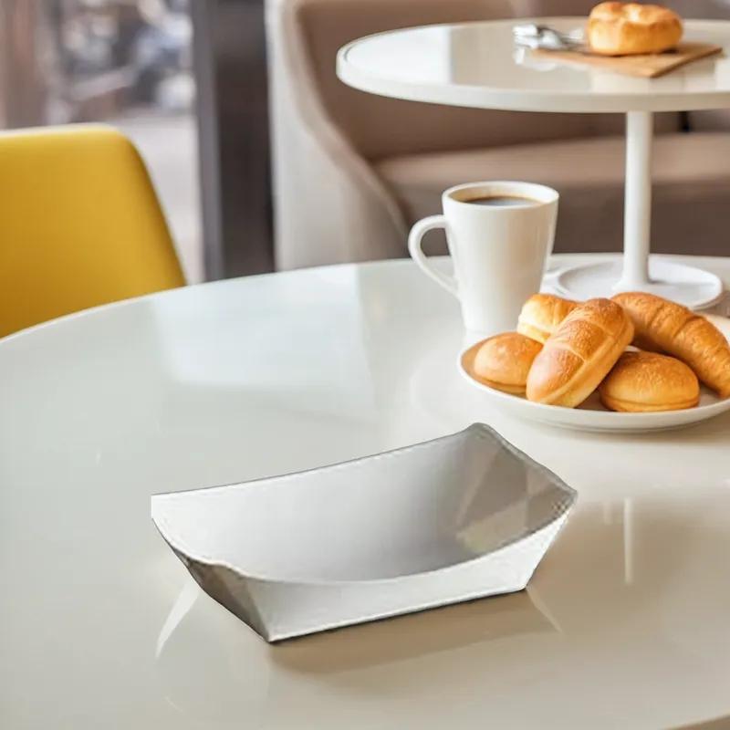 Food Tray 0.5 LB Paper White Rectangle 1000/Case