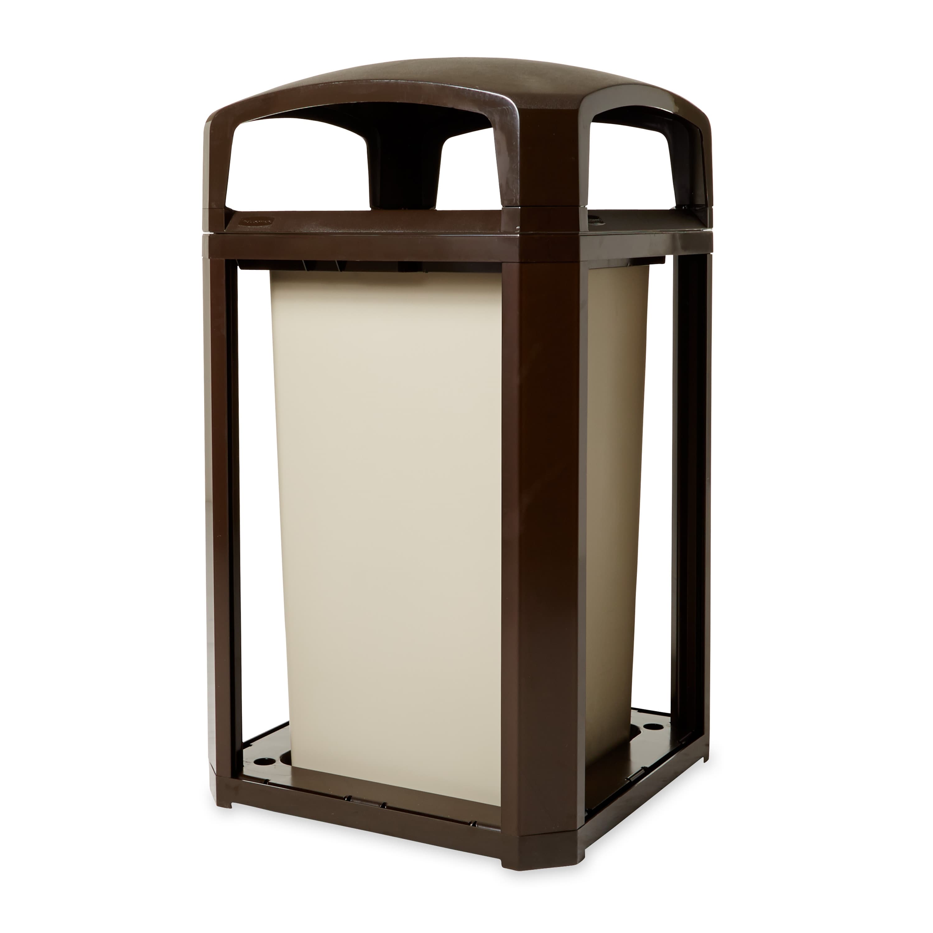 Landmark Series® Landfill 1-Stream Trash Can 26X26X46.5 IN 50 GAL Beige Resin With Dome Lid With Rigid Liner 1/Each