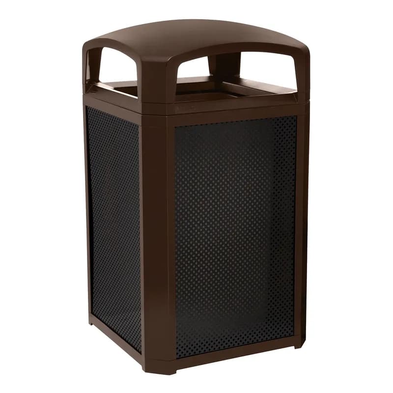 Landmark Series® Landfill 1-Stream Trash Can 26X26X46.5 IN 50 GAL Beige Resin With Dome Lid With Rigid Liner 1/Each