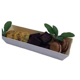 Take-Out Tray Base & Lid Combo With Post-Consumer RPET Dome Lid 7X2X1.75 IN Bamboo Rectangle 100/Case