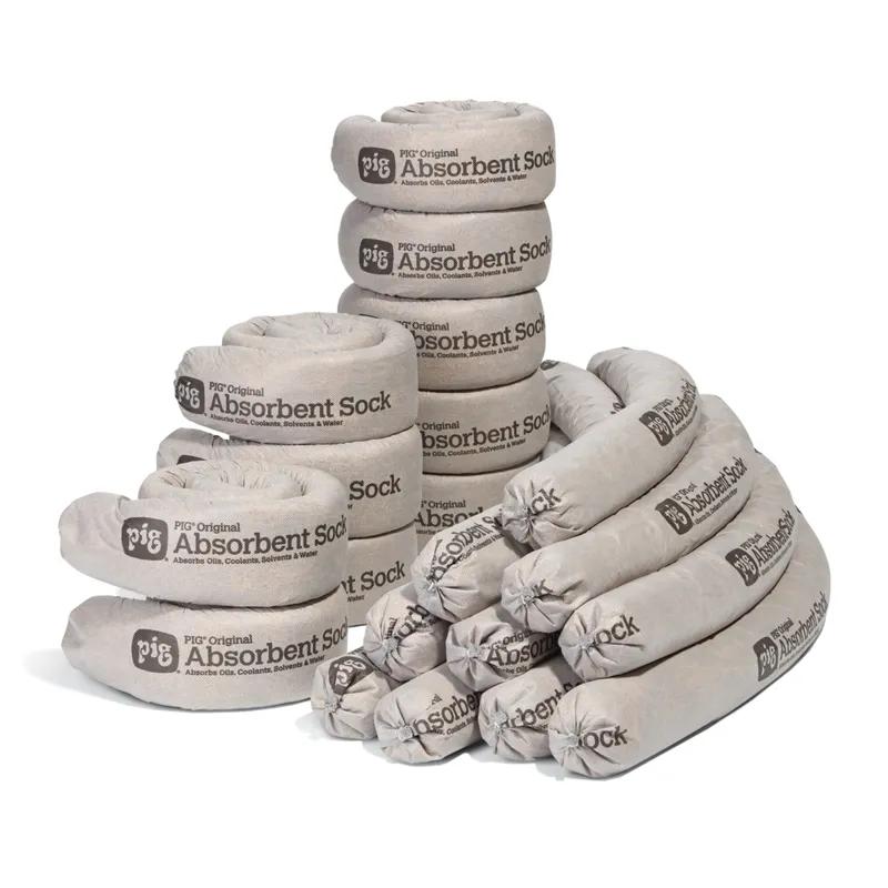 PIG® Absorbent Sock 42X3 IN 64 FLOZ Gray Corn Blend Polypropylene (PP) Universal 20/Case