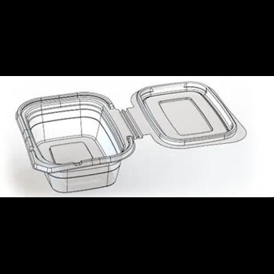 Deli Container Hinged With Flat Lid 7.3X8.3X3.8 IN PET Clear Rectangle 150/Case