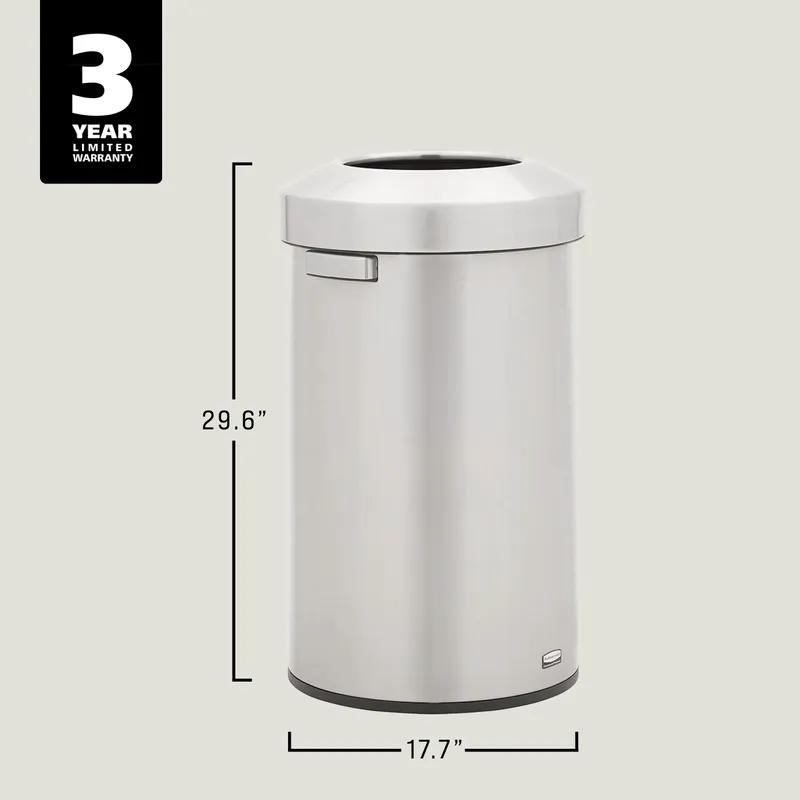 Refine™ 1-Stream 17.7X17.7X29.6 IN 23 GAL Stainless Round Metal With Open Lid 1/Each
