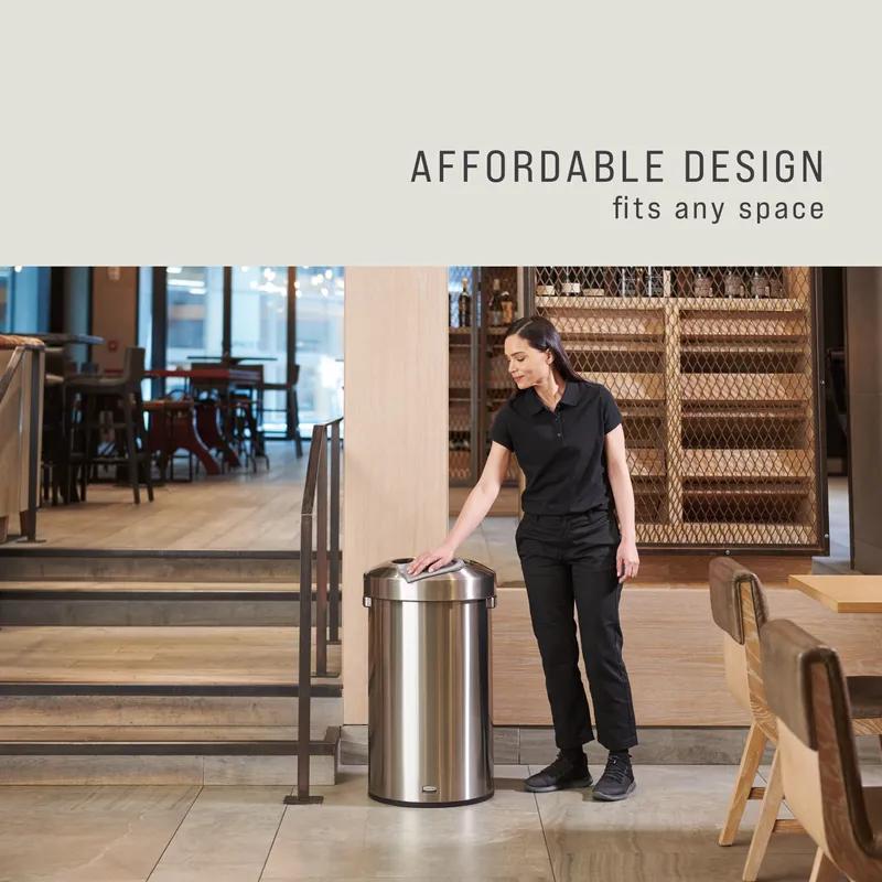 Refine™ 1-Stream 17.7X17.7X29.6 IN 23 GAL Stainless Round Metal With Open Lid 1/Each