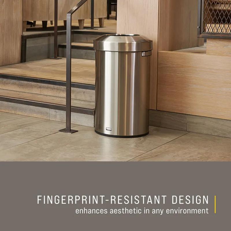 Refine™ 1-Stream 17.7X17.7X29.6 IN 23 GAL Stainless Round Metal With Open Lid 1/Each