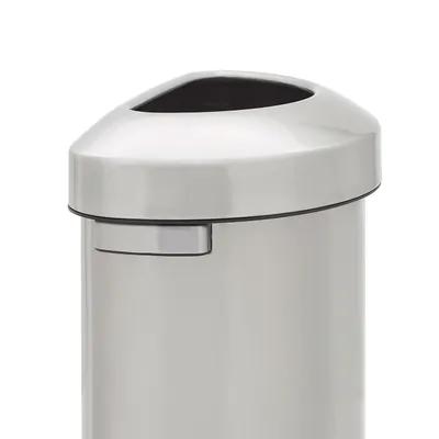 Refine™ 1-Stream Trash Can 19.7X13.7X29.5 IN 21 GAL Stainless Half Round Steel With Open Lid 1/Each