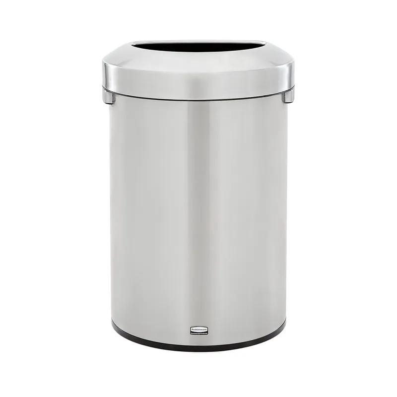 Refine™ 1-Stream Trash Can 19.7X13.7X29.5 IN 21 GAL Stainless Half Round Steel With Open Lid 1/Each