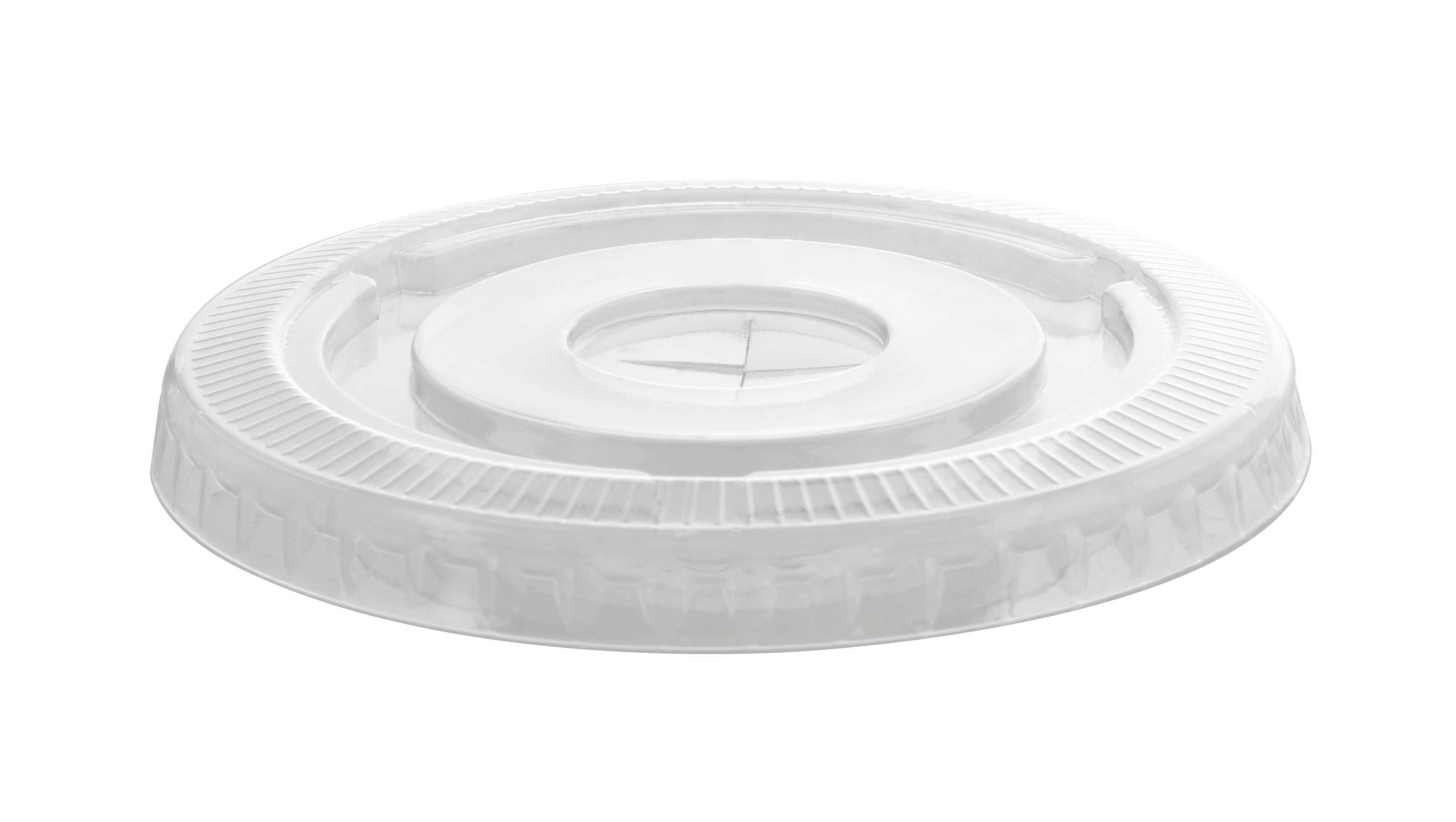 Super Sips Lid Flat 3.1 IN PET Translucent For 8-9-10 OZ Cup With Hole 1000/Case