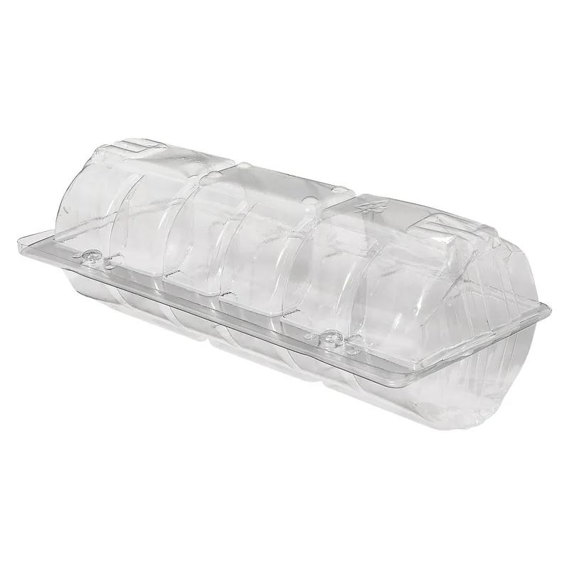 Ice Cream Sandwich Dessert Container Hinged 6 Compartment OPS Clear 200/Case