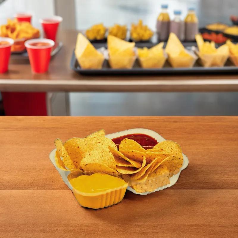 Nacho Take-Out Tray 6.75X8.5X3.25 IN 3 Compartment Plastic Clear Bulk 500/Case