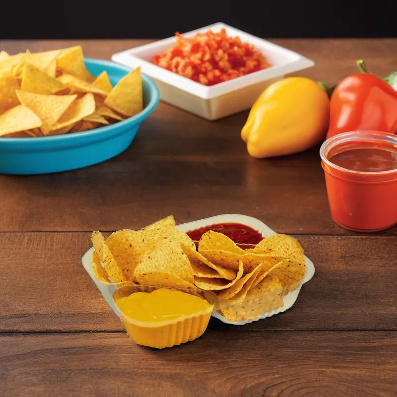 Nacho Take-Out Tray 6.75X8.5X3.25 IN 3 Compartment Plastic Clear Bulk 500/Case
