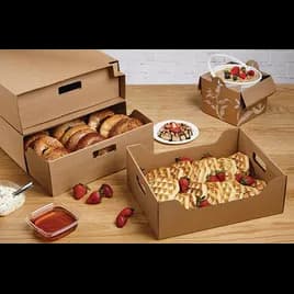 Take-Out Box Base & Lid Combo With Flat Lid 23.5X13.25X4.75 IN Corrugated Paperboard Kraft Rectangle 15/Case