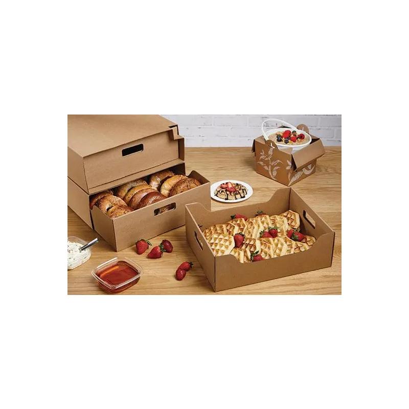 Take-Out Box Base & Lid Combo With Flat Lid 23.5X13.25X4.75 IN Corrugated Paperboard Kraft Rectangle 15/Case