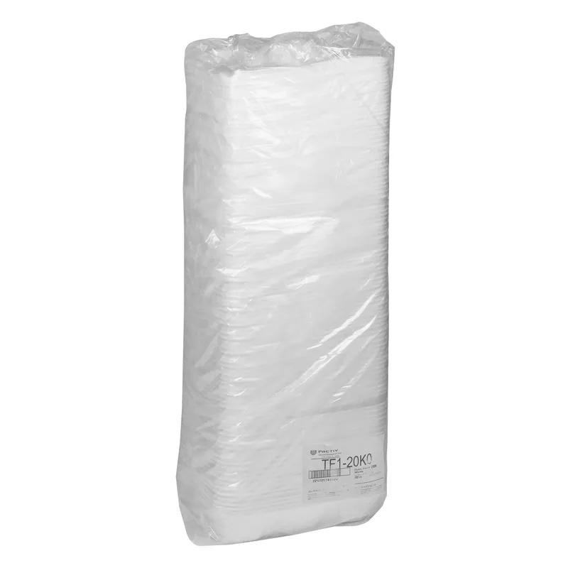 20K Supermarket Tray 12X8.75X2.4 IN 1 Compartment Polystyrene Foam White Rectangle 100/Case