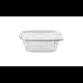 resq® Deli Container Hinged With Flat Lid 24 OZ Plastic Clear Square 200/Case