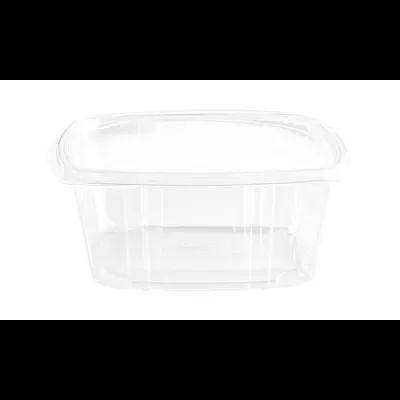 resq® Deli Container Hinged With Flat Lid 64 OZ PET Clear Square 200/Case