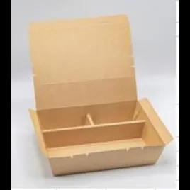 Bento Box With Flat Lid 7X9X3 IN 3 Compartment Paper Wood Rectangle 200/Case