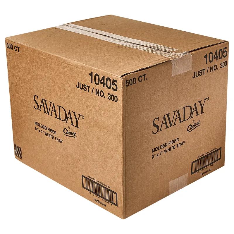 Savaday® Take-Out Container Base 9X7 IN Molded Fiber White Rectangle 500/Case