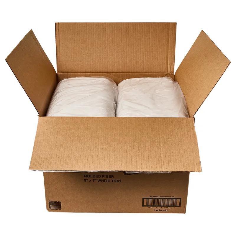 Savaday® Take-Out Container Base 9X7 IN Molded Fiber White Rectangle 500/Case