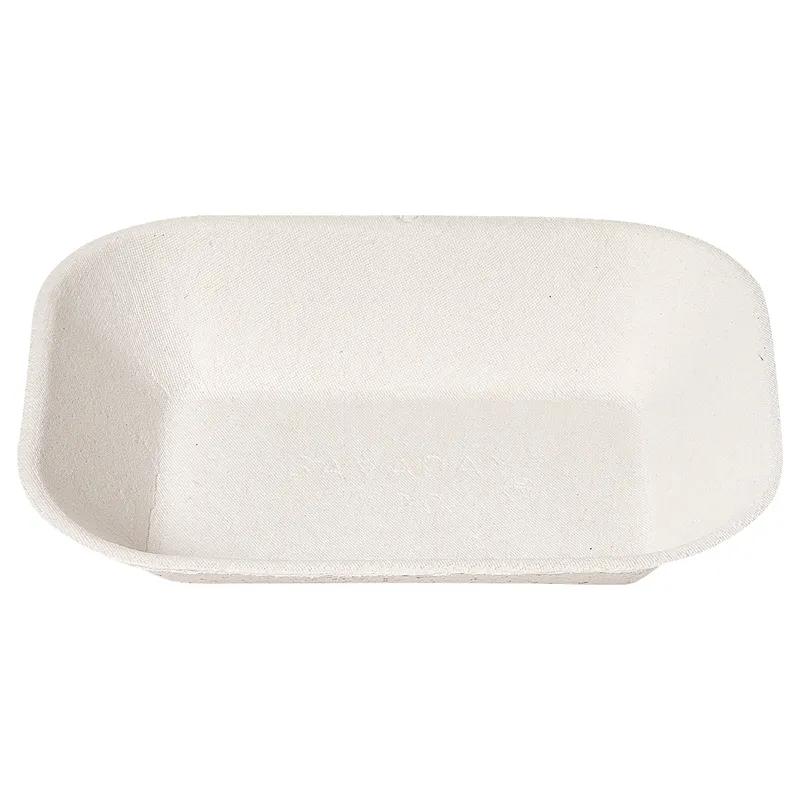 Savaday® Take-Out Container Base 9X7 IN Molded Fiber White Rectangle 500/Case