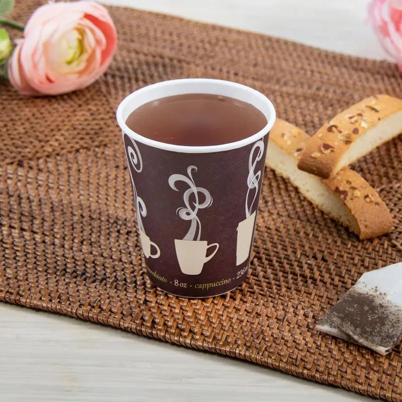 Solo® ThermoGuard® Hot Cup Insulated 8 OZ Double Wall Poly-Coated Paper Multicolor Steam 40 Count/Pack 25 Packs/Case