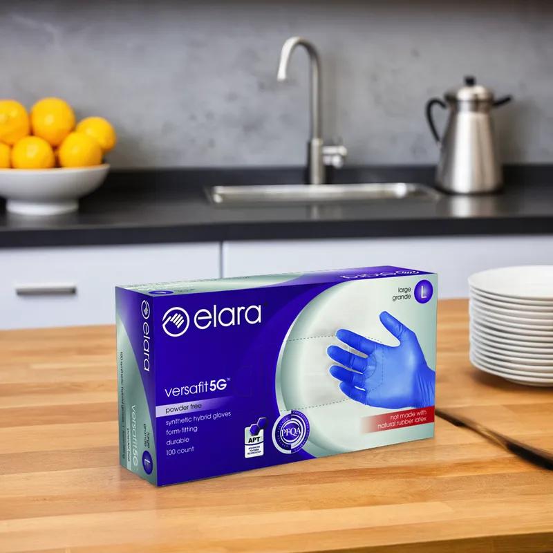 Examination Gloves Large (LG) Blue 5g PVC Disposable Powder-Free Stretch 100 Count/Pack 10 Packs/Case 1000 Count/Case