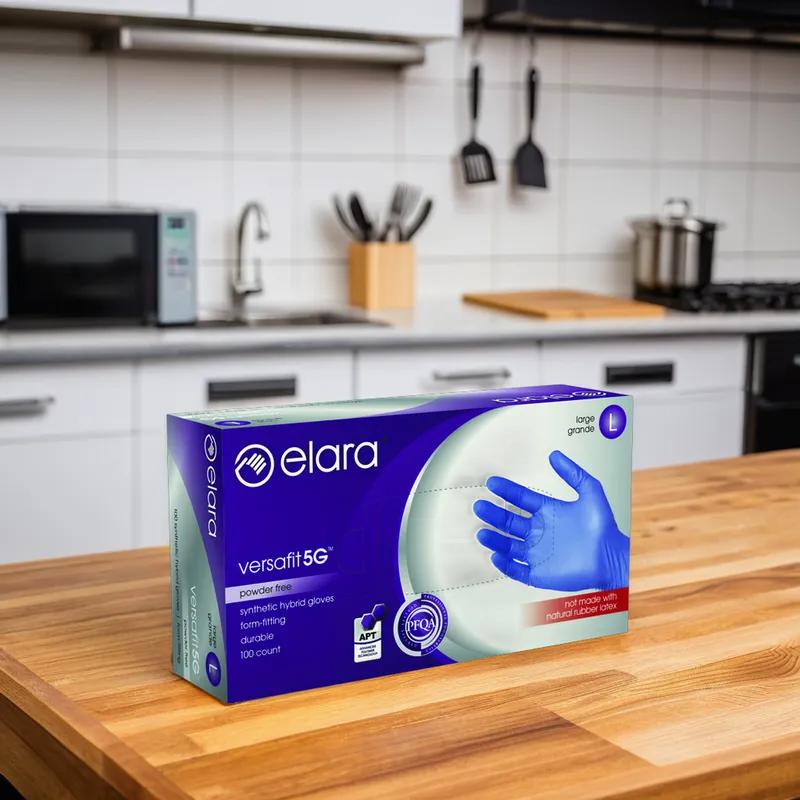 Examination Gloves Large (LG) Blue 5g PVC Disposable Powder-Free Stretch 100 Count/Pack 10 Packs/Case 1000 Count/Case