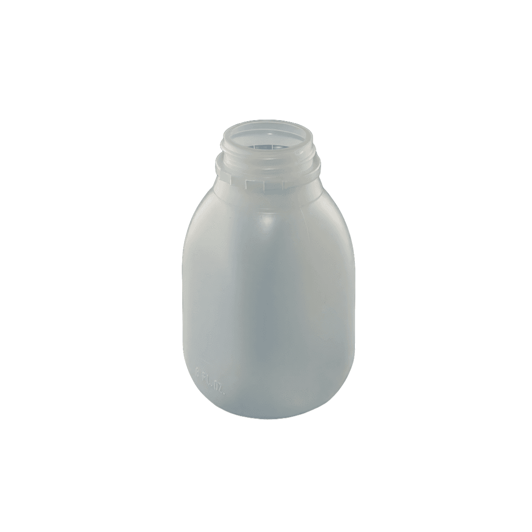 Bottle 8 OZ HDPE DBJ Finish Screw Top 500/Case