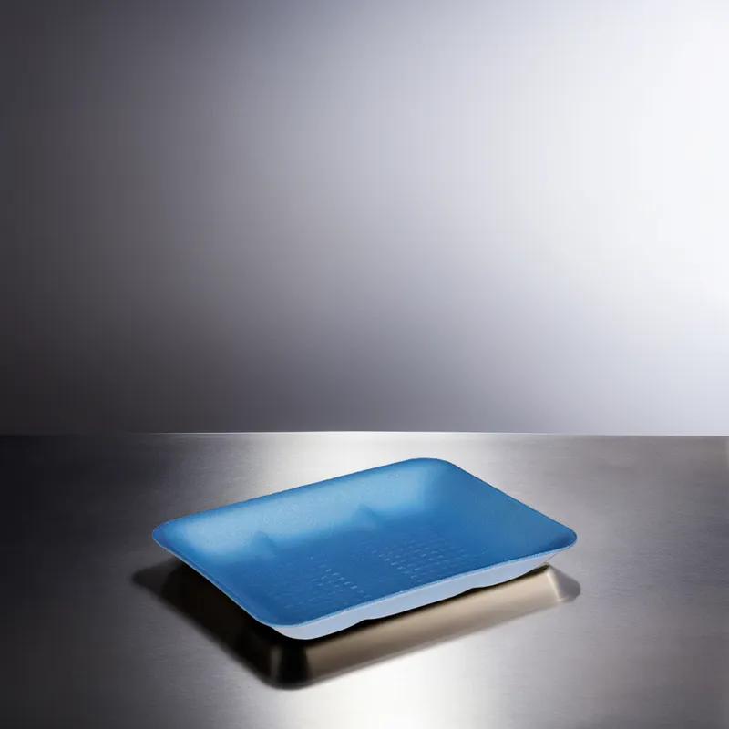 4P Meat Tray Polystyrene Foam Blue 400/Case