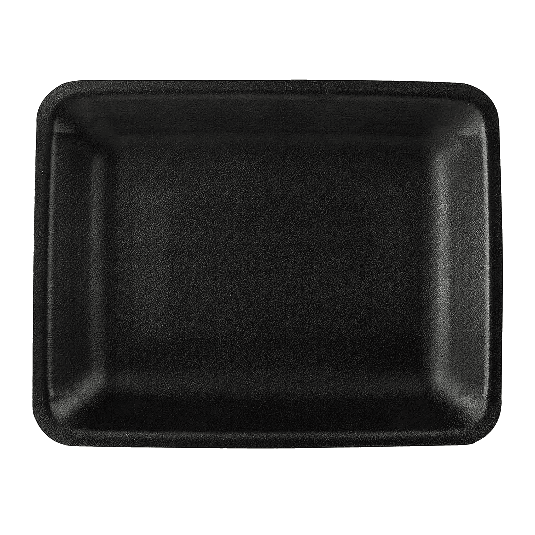 4SH Meat Tray Polystyrene Foam Black Heavy 500/Case