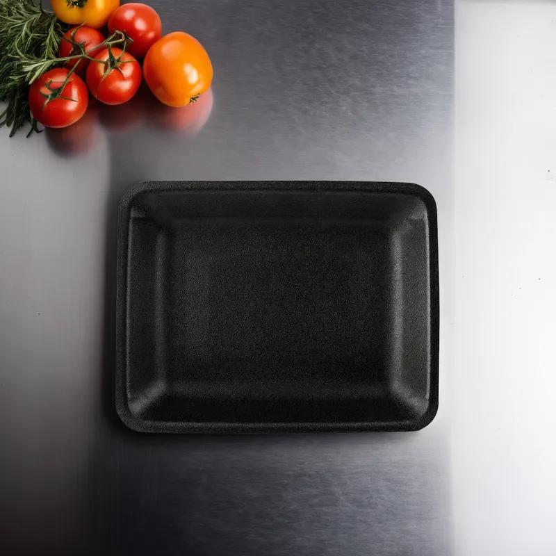 4SH Meat Tray Polystyrene Foam Black Heavy 500/Case