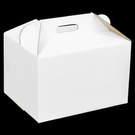 Catering Box Gable 14.25X11X9 IN Corrugated Paperboard White Holiday With Handle 25/Case