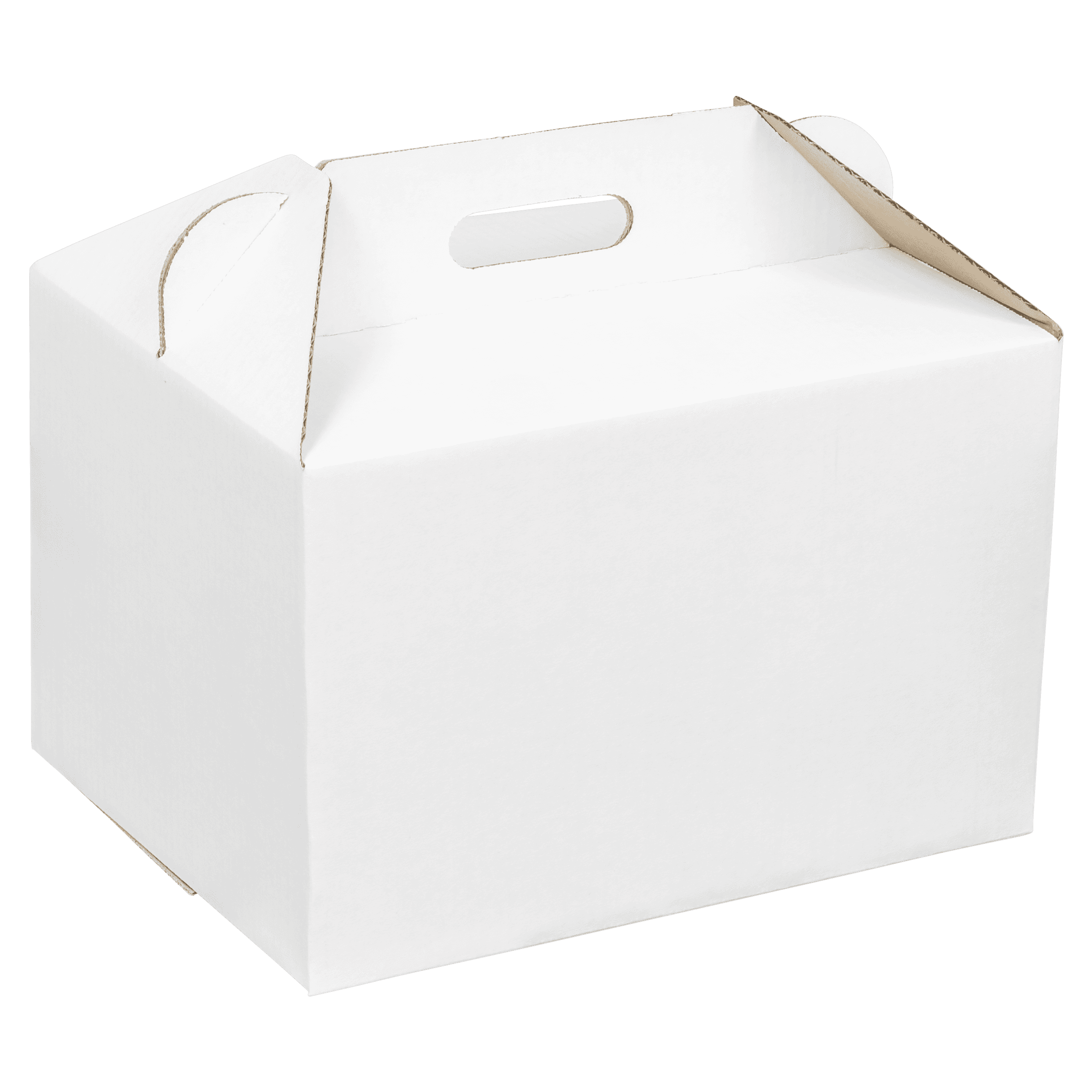 Catering Box Gable 14.25X11X9 IN Corrugated Paperboard White Holiday With Handle 25/Case